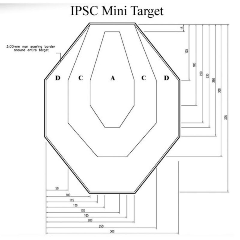 Mini Cible Carton TSV - IPSC TARGET - 60% - Elite Gun Shop