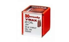 Boite de 100 Ogives Hornady 20 .204 32gr V-Max / 22004