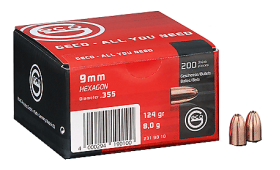 Boite de 200 ogives GECO HEXAGON 9mm .355 124gr