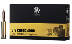 Boite de 20 cartouches RWS TARGET ELITE PLUS Match cal.6.5 creedmoor - 130 gr