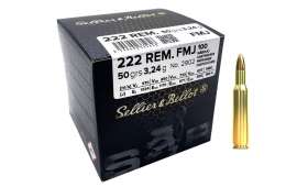 Boite de 100 cartouches Sellier Bellot 222 REM 50gr - FMJ