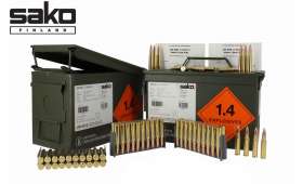 Caisse métal M2A1 de 400 cartouches militaire SAKO Cal .308win/7.62x51 - 168 gr