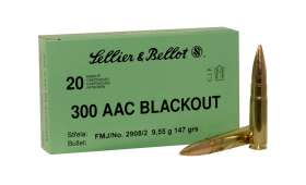 Boite de 20 cartouches SELLIER BELLOT 300 AAC FMJ 147gr