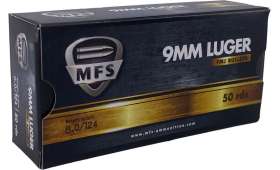 Boite de 50 Cartouches MFS C/9 MM PARA FMJ - 124 GRS