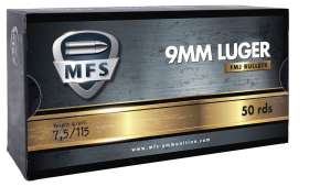 Boite de 50 Cartouches MFS C/9 MM  FMJ DTX - 115 GRS