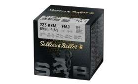 Boite de 100 Cartouches Sellier Bellot 223 FMJ 69 gr