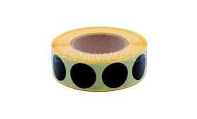 Rouleau de 2 000 Gommettes NOIRES rondes diamètre 20 mm