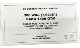 Cartouches militaire SAKO BOITE DE 20 Cal .308win/7.62x51 - 175 gr