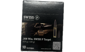 BOITE DE 10  cartouches .308WIN 168GR 10.9G TARGET BTHP - SWISS
