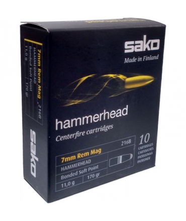 Boite de 10 cartouches Sako 7 Rem MAG HAMMERHEAD SP11G 170GR – 216B