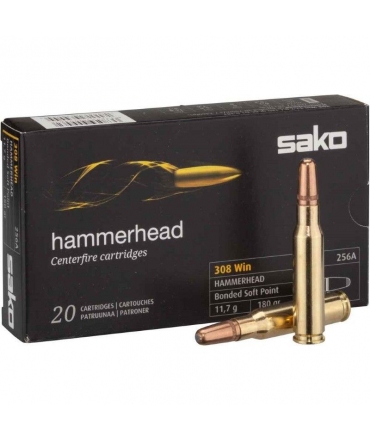 Boite de 20 cartouches Sako 308 Win HAMMERHEAD SP 11.7G 180 GR – 256A
