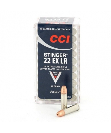 Boite de 50 Cartouches .22LR CCI STINGER CUIVREE HP 5050