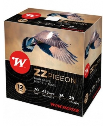 Boite de 25 cartouches ZZ Pigeon Winchester Calibre 12/70 - 36 grammes 7.5 PLOMB 2.4MM