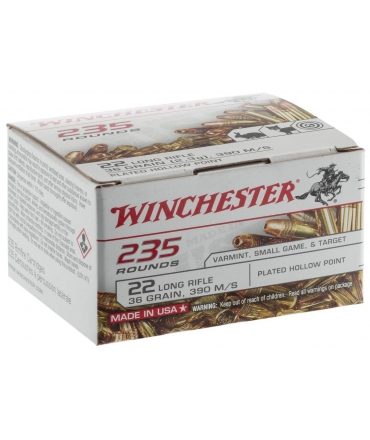 Boite de 235 cartouches 22LR WINCHESTER SUPER X 36 GR LHP COPPER