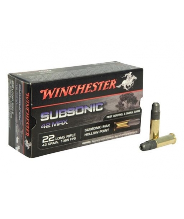 Boite de 50 cartouches Winchester SUBSONIC MAX HP 42gr