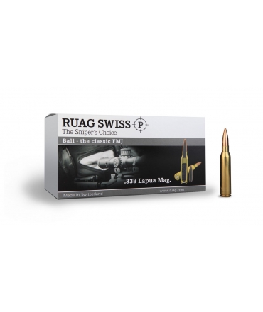 Boite de 20 cartouches RUAG .338 LAPUA MAG FMJ 251gr SWISS P BALL