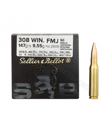 Boite de 50 cartouches Sellier Bellot 308WIN 147gr - FMJ