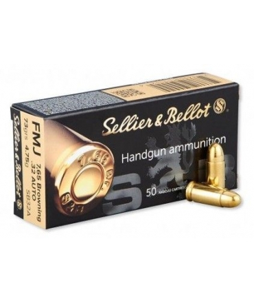 Boîte de 50 cartouches Sellier Bellot 32 ACP - 73 gr FMJ