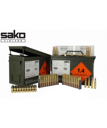 Caisse métal M2A1 de 400 cartouches militaire SAKO Cal .308win/7.62x51 - 168 gr