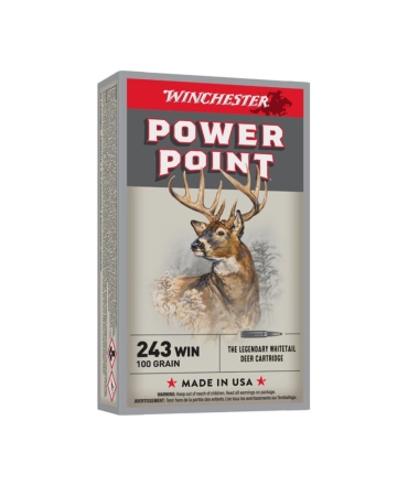 Boite de 20 cartouches Winchester 243 WIN POWER POINT 100GR