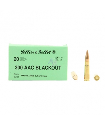 Boite de 20 cartouches SELLIER BELLOT 300 AAC FMJ 124gr