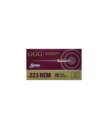Boite de 20 cartouches 223 rem FMJ 77 Gr - GGG