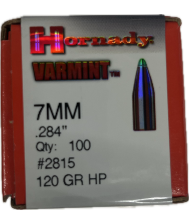 BOITE DE 100 OGIVES HORNADY 7MM .284 120GR VARMINT 2815