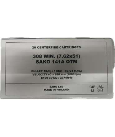 Cartouches militaire SAKO BOITE DE 20  Cal .308win/7.62x51 - 168 gr