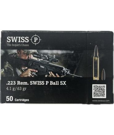 BOITE DE 50 Cartouches 223 rem FMJ SX 63Gr SANS PLOMB