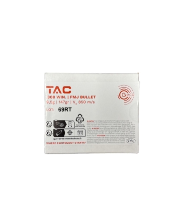 Boite de 20 cartouches GECO .308WIN 9.5G 147GR TAC